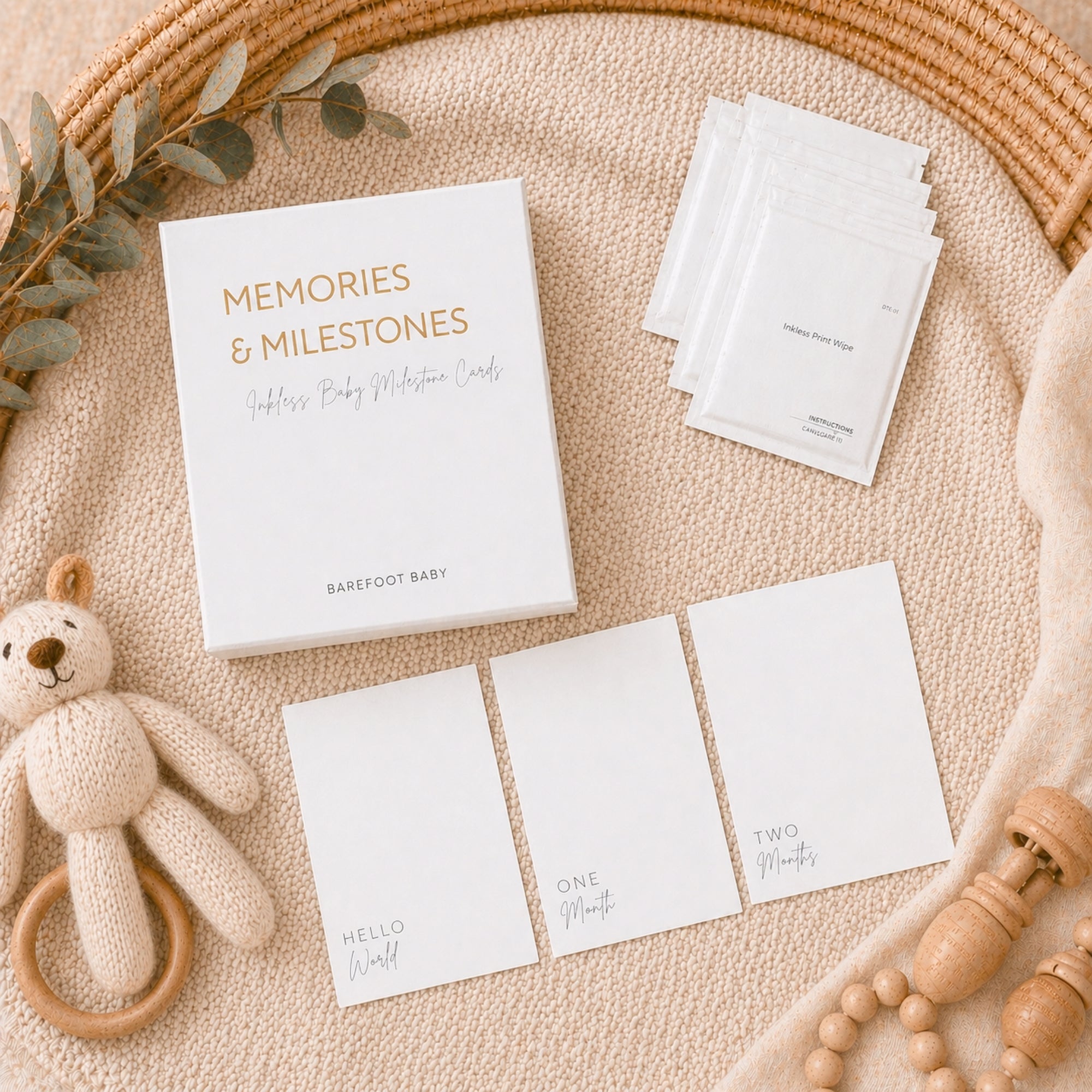 inkless baby footprint kit being used on newborn foot