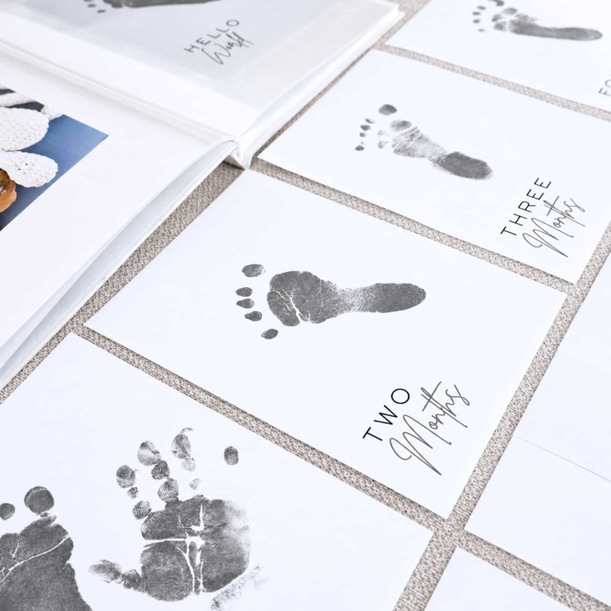 Beary Cute newborn keepsake bundle styled in a nursery